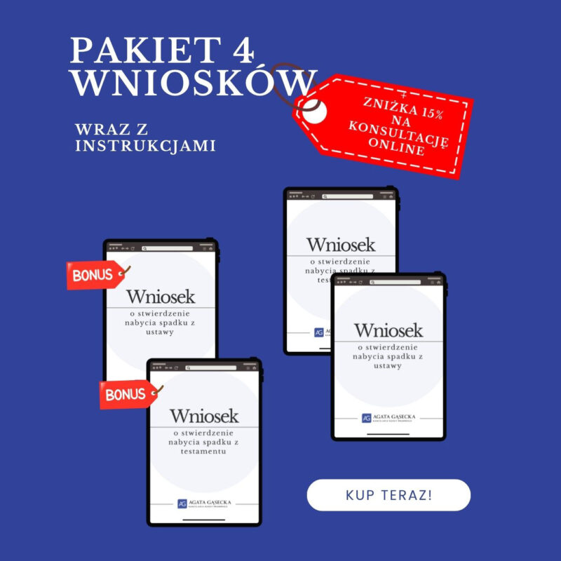 Pakiet 4 wniosków + zniżka na konsultacje -15%