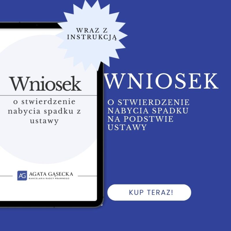 Wniosek o stwierdzenie nabycia spadku z ustawy